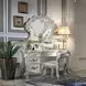 Vendome Beige Upholstered Vanity Stool with Nailhead Trim