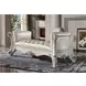 Vendome Antique Pearl Upholstered 74" Accent Bench with Nailhead Trim