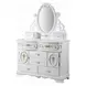 Flora White Oval Dresser Mirror with Jewelry Storage