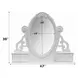 Flora White Oval Dresser Mirror with Jewelry Storage