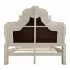 Dresden Bone White Queen Upholstered Panel Bed with Nailhead Trim
