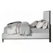 Carena White and Brown King Upholstered Panel Bed