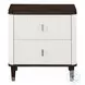 Carena White and Walnut 2 Drawer Nightstand with USB Charging