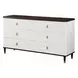 Carena White and Walnut 6 Drawer Dresser