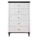 Carena White and Walnut 5 Drawer Chest