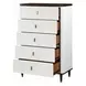 Carena White and Walnut 5 Drawer Chest