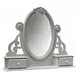 Flora Gray Oval Dresser Mirror with Jewelry Storage