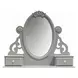 Flora Gray Oval Dresser Mirror with Jewelry Storage