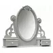 Flora Gray Oval Dresser Mirror with Jewelry Storage