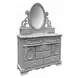 Flora Gray Oval Dresser Mirror with Jewelry Storage
