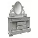 Flora Gray Oval Dresser Mirror with Jewelry Storage