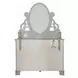 Flora Gray Oval Dresser Mirror with Jewelry Storage
