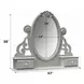 Flora Gray Oval Dresser Mirror with Jewelry Storage