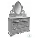 Flora Gray 6 Drawer Dresser with Door