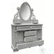 Flora Gray 6 Drawer Dresser with Door