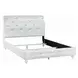 Dorothy Pearl White and Ivory Full Upholstered Sleigh Bed