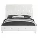 Dorothy Pearl White and Ivory Full Upholstered Sleigh Bed