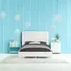 Dorothy Pearl White and Ivory Full Upholstered Sleigh Bed