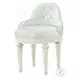 Dorothy Pearl White Synthetic Leather and Ivory Vanity Chair with Swivel