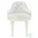 Dorothy Pearl White Synthetic Leather and Ivory Vanity Chair with Swivel