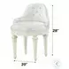 Dorothy Pearl White Synthetic Leather and Ivory Vanity Chair with Swivel