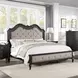 Chelmsford Beige and Antique Black King Upholstered Panel Bed with Nailhead Trim