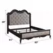 Chelmsford Beige and Antique Black King Upholstered Panel Bed with Nailhead Trim