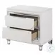 Tarian Pearl White 2 Drawer Nightstand