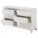 Tarian Cream and Pearl White Upholstered Storage Panel Bedroom Set with LED