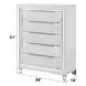 Tarian Pearl White 5 Drawer Chest