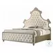 Lucienne Beige Velvet Queen Upholstered Bed with LED Lighting
