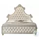 Lucienne Beige Velvet Queen Upholstered Bed with LED Lighting