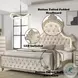 Lucienne Beige Velvet Queen Upholstered Bed with LED Lighting