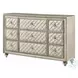 Lucienne Beige Velvet 9 Drawer Dresser