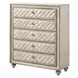 Lucienne Beige Upholstered 5 Drawer Chest