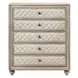 Lucienne Beige Upholstered 5 Drawer Chest