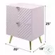 Gaines Pink High Gloss 2 Drawer Nightstand