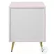 Gaines Pink High Gloss 2 Drawer Nightstand
