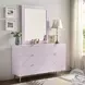 Gaines Pink High Gloss 6 Drawer Dresser