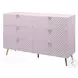 Gaines Pink High Gloss Youth Panel Bedroom Set