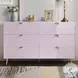 Gaines Pink High Gloss 6 Drawer Dresser