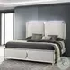 Laveda Light Gray Boucle and Pearl White Upholstered Bedroom Set