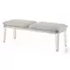 Laveda Light Gray Boucle and Pearl White 54" Upholstered Bench