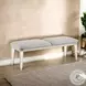 Laveda Light Gray Boucle and Pearl White 54" Upholstered Bench
