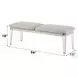 Laveda Light Gray Boucle and Pearl White 54" Upholstered Bench