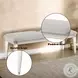 Laveda Light Gray Boucle and Pearl White 54" Upholstered Bench