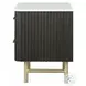 Clayten Marble Top and Espresso 2 Drawer Nightstand