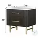 Clayten Marble Top and Espresso 2 Drawer Nightstand