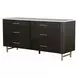 Clayten White and Espresso 6 Drawer Dresser with Marble Top