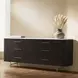 Clayten White and Espresso 6 Drawer Dresser with Marble Top